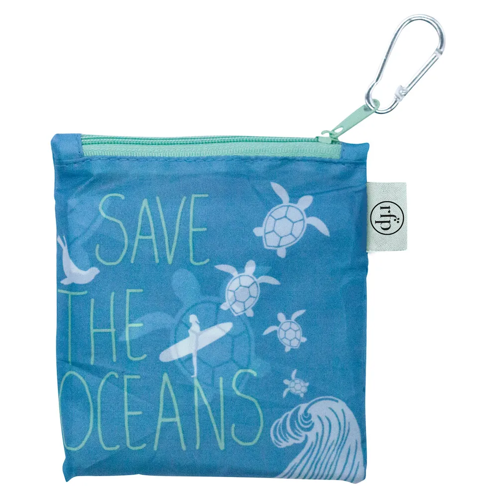 Save the Ocean blu Reusable Shopping Bag