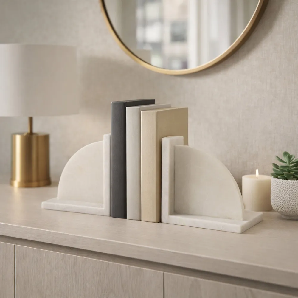 JULIANWIND SET OF 2 WHITE BOOKENDS 6 (IN)