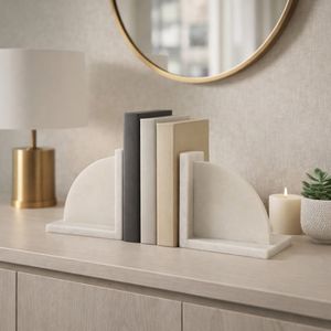 JULIANWIND SET OF 2 WHITE BOOKENDS 6 (IN) 2