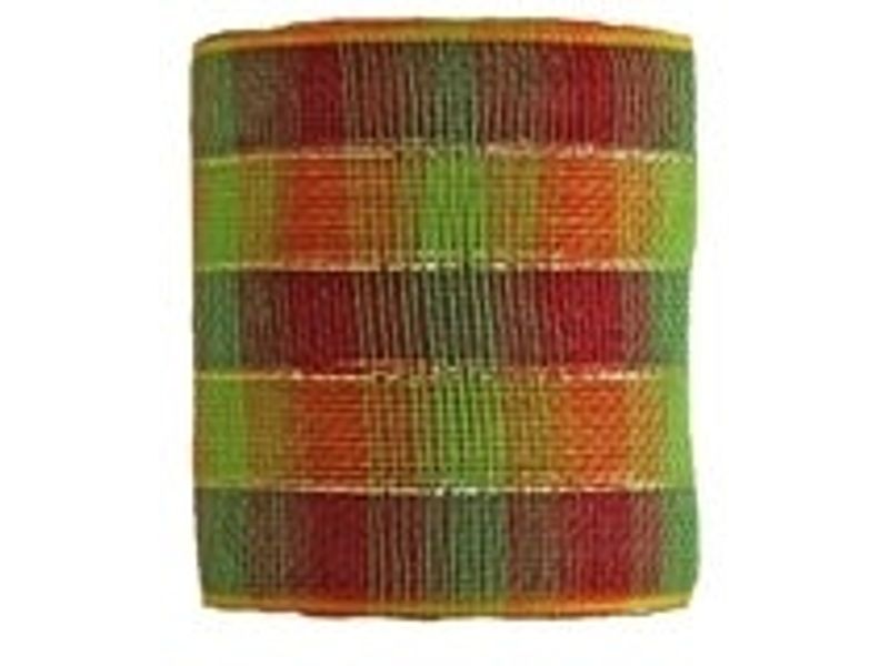 5.9" x 25yds Metallic Mesh, Fall Plaid 1