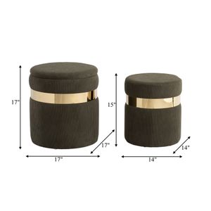 GORDENRIDGE SET OF 2 GREEN OTTOMANS 18 (IN) 8