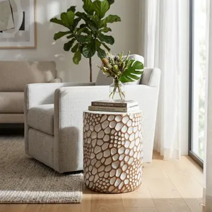NEWTONCREST WHITE GARDEN STOOL 20 (IN) 2