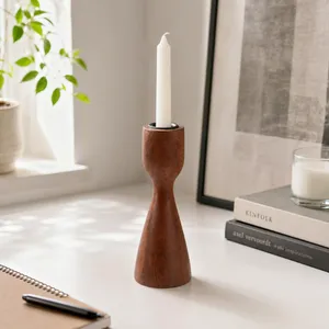 FARLEYSIDE BROWN CANDLE HOLDER 8 (IN) 11