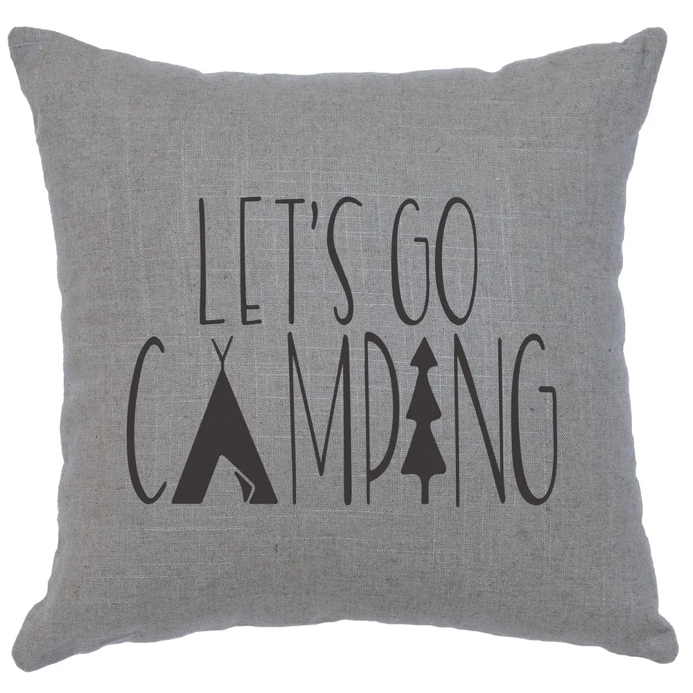 Image Pillow - Go Camping - Linen Gray