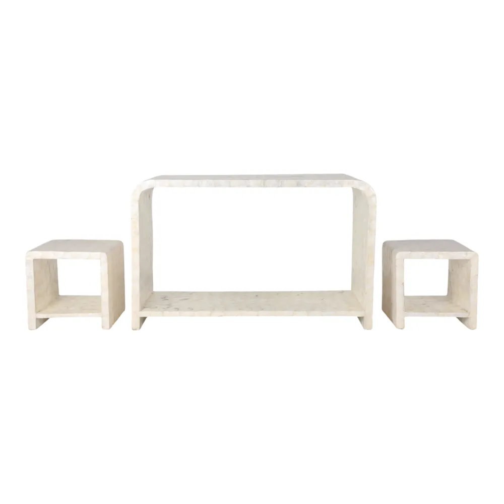 DERMOTHOLM SET OF 3 IVORY CONSOLES 47 (IN)