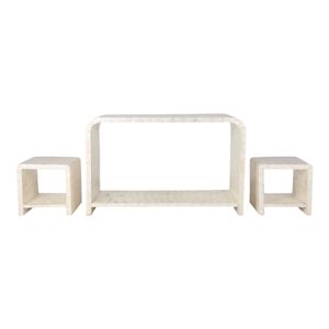 DERMOTHOLM SET OF 3 IVORY CONSOLES 47 (IN) 1