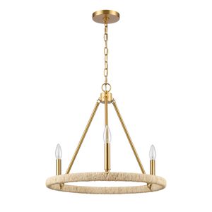 Abaca 20'' Wide 3-Light Chandelier - Brushed Gold 2