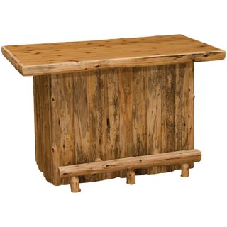 Cedar Log 5-foot Bar - Coffee - Armor Finish - Fridge on Right