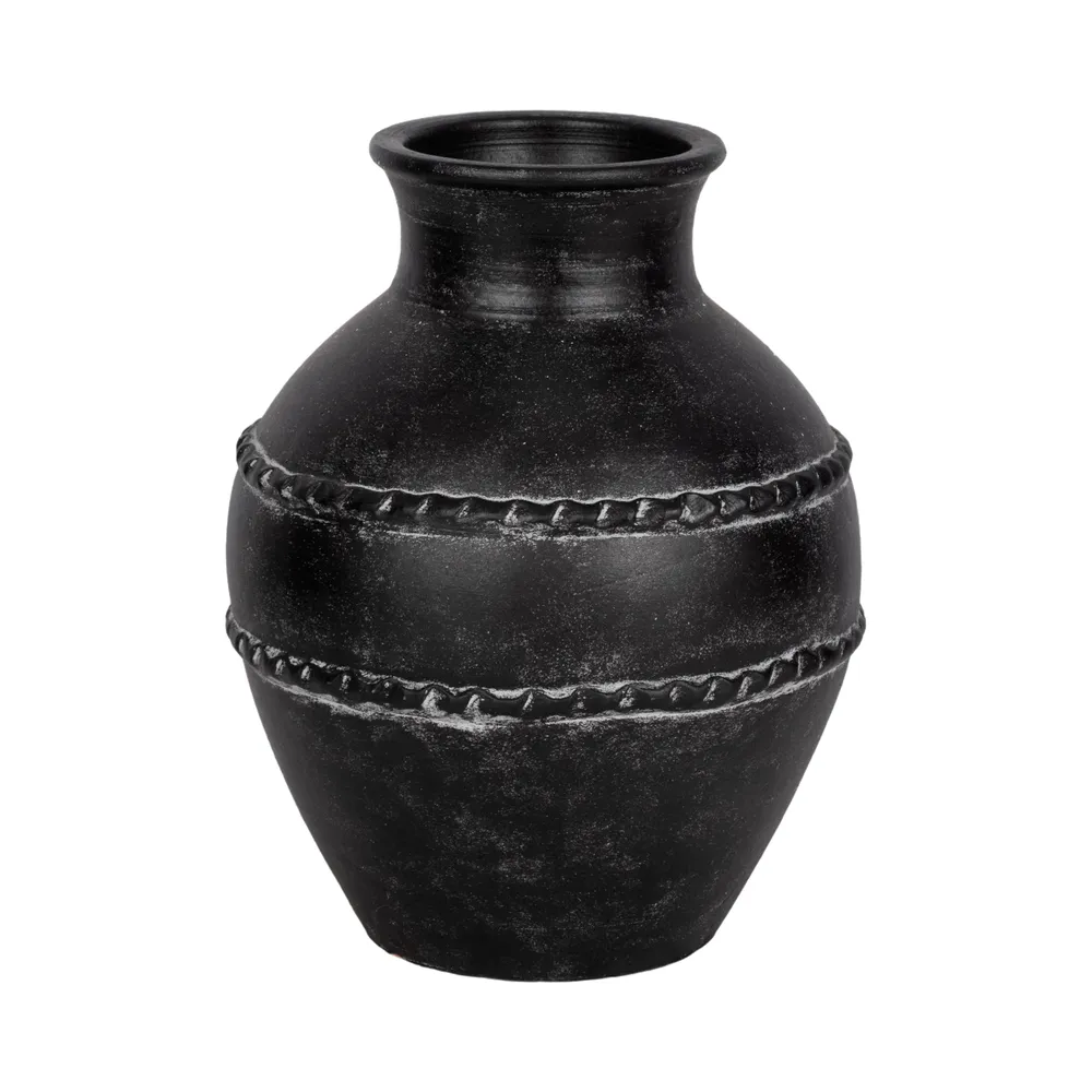 ROSEBEACH BLACK VASE 14 (IN)