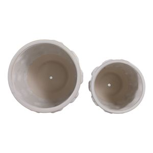 DRAPEROAK SET OF 2 IVORY PLANTER 10 (IN) 7