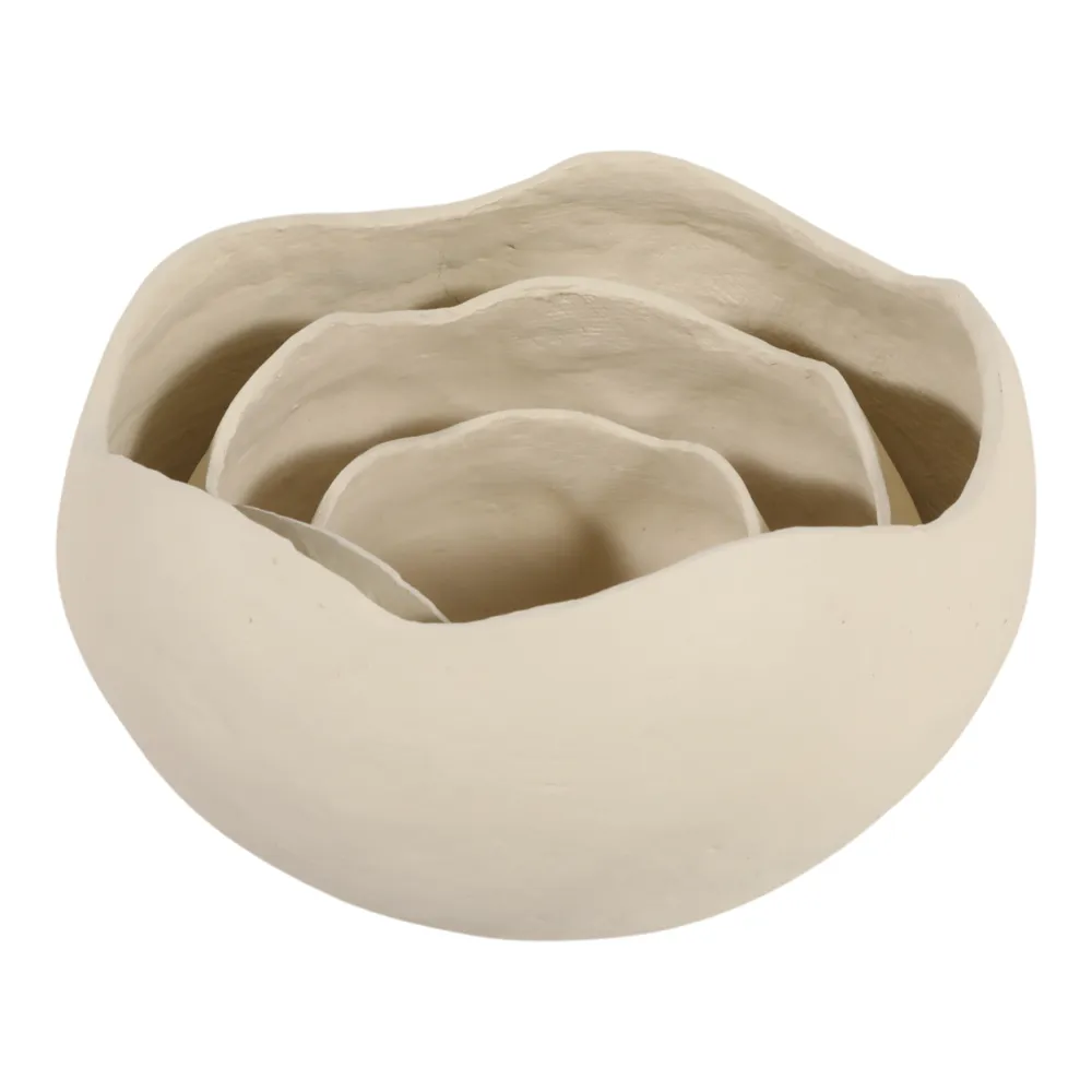 HOLLYSIDE SET OF 3 IVORY BOWLS 10 (IN)