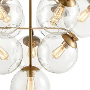 Collective 36″ Wide 10-Light Chandelier - Satin Brass 4