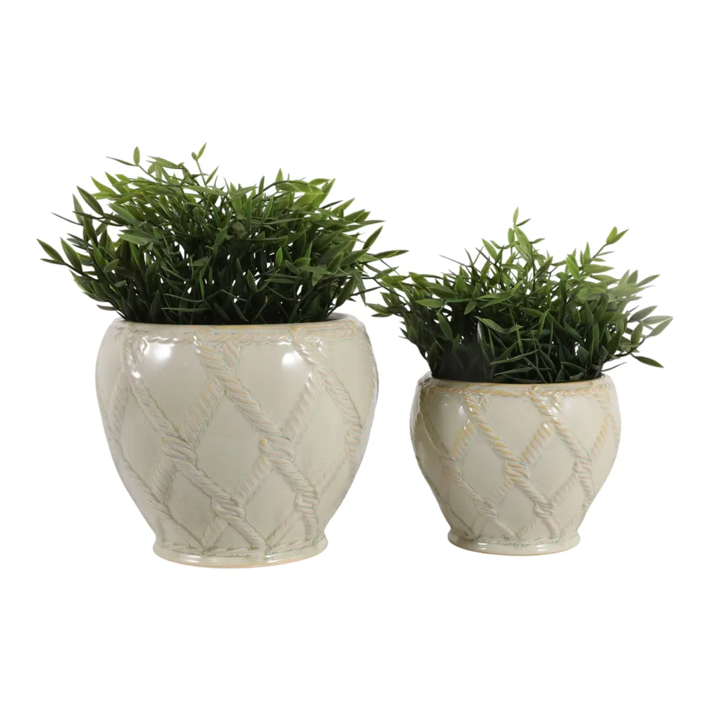 HARDWICKGATE SET OF 2 GREEN PLANTER 7 (IN)