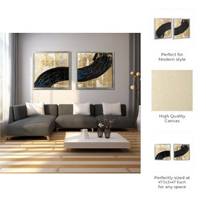 RHEAWOOD SET OF 2 BLACK ART 47 (IN) 10