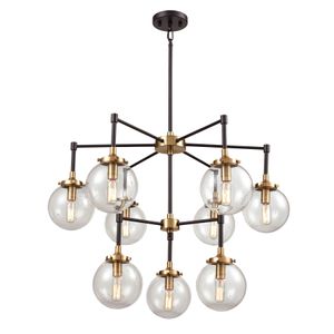 Boudreaux 30'' Wide 9-Light Chandelier - Matte Black with Antique Gold 1