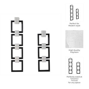 RHEAVIEW SET OF 2 BLACK WALL SCULPTURES 32 (IN) 9