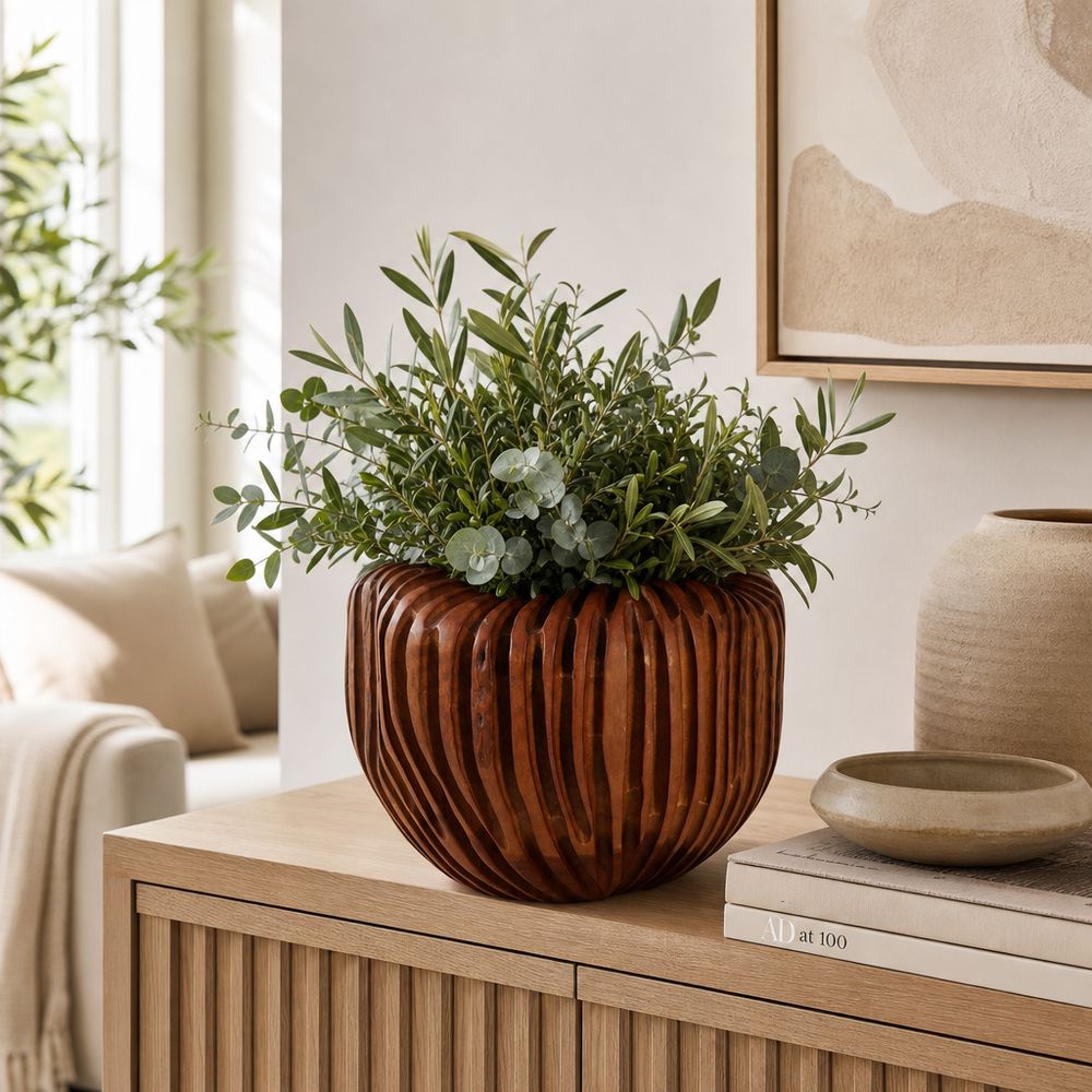 BYRONMOOR BROWN VASE 8 (IN)