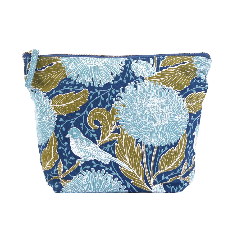 Chrysanthemum Bird Large Essential Canvas Pouch
