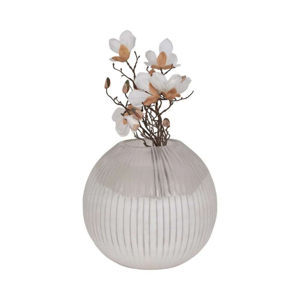 RAMONASHAW WHITE GLASS VASE 13 (IN)