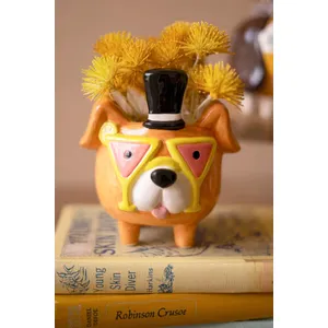 Set of 3 Ceramic Party Puppy Planters 2