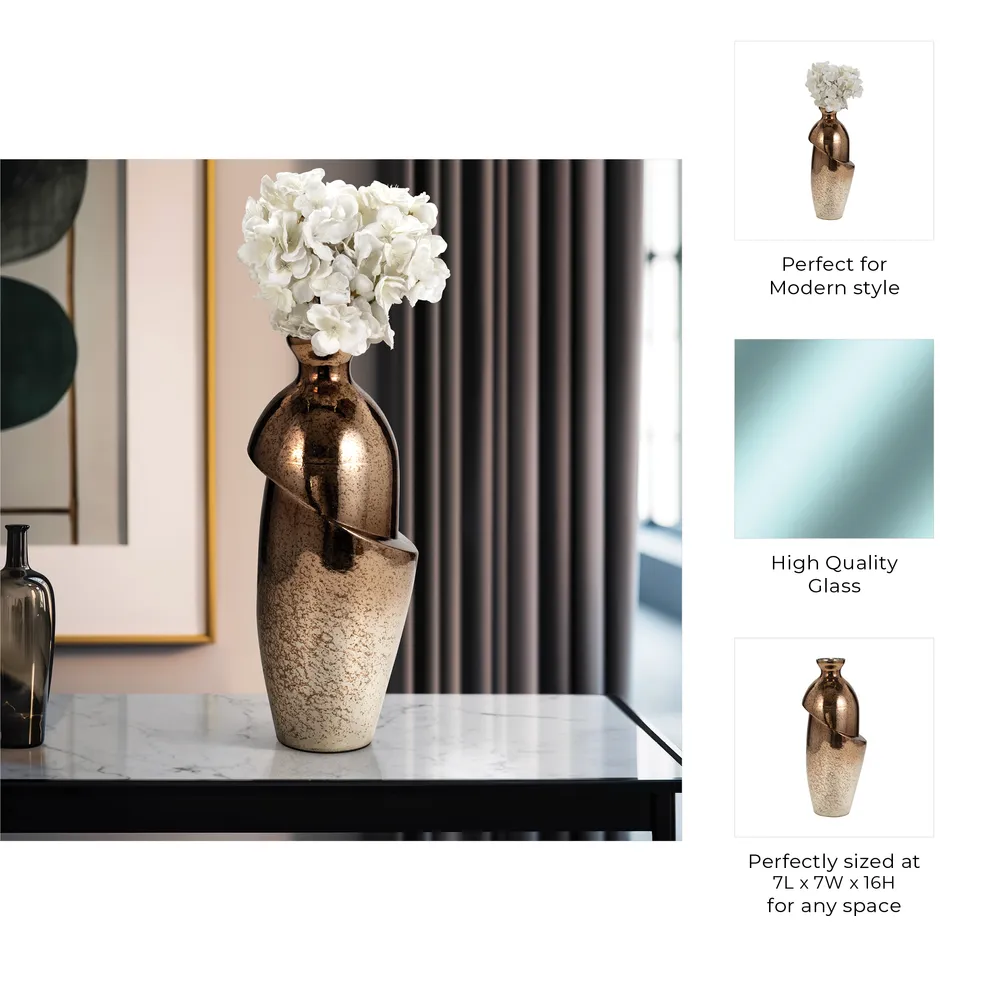 NASHCLIFF BRONZE GLASS VASE 16 (IN)