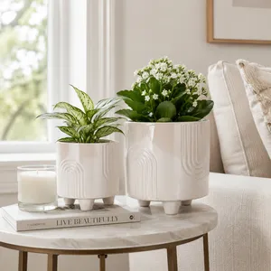 JASPERWAY SET OF 2 IVORY PLANTER 8 (IN) 12