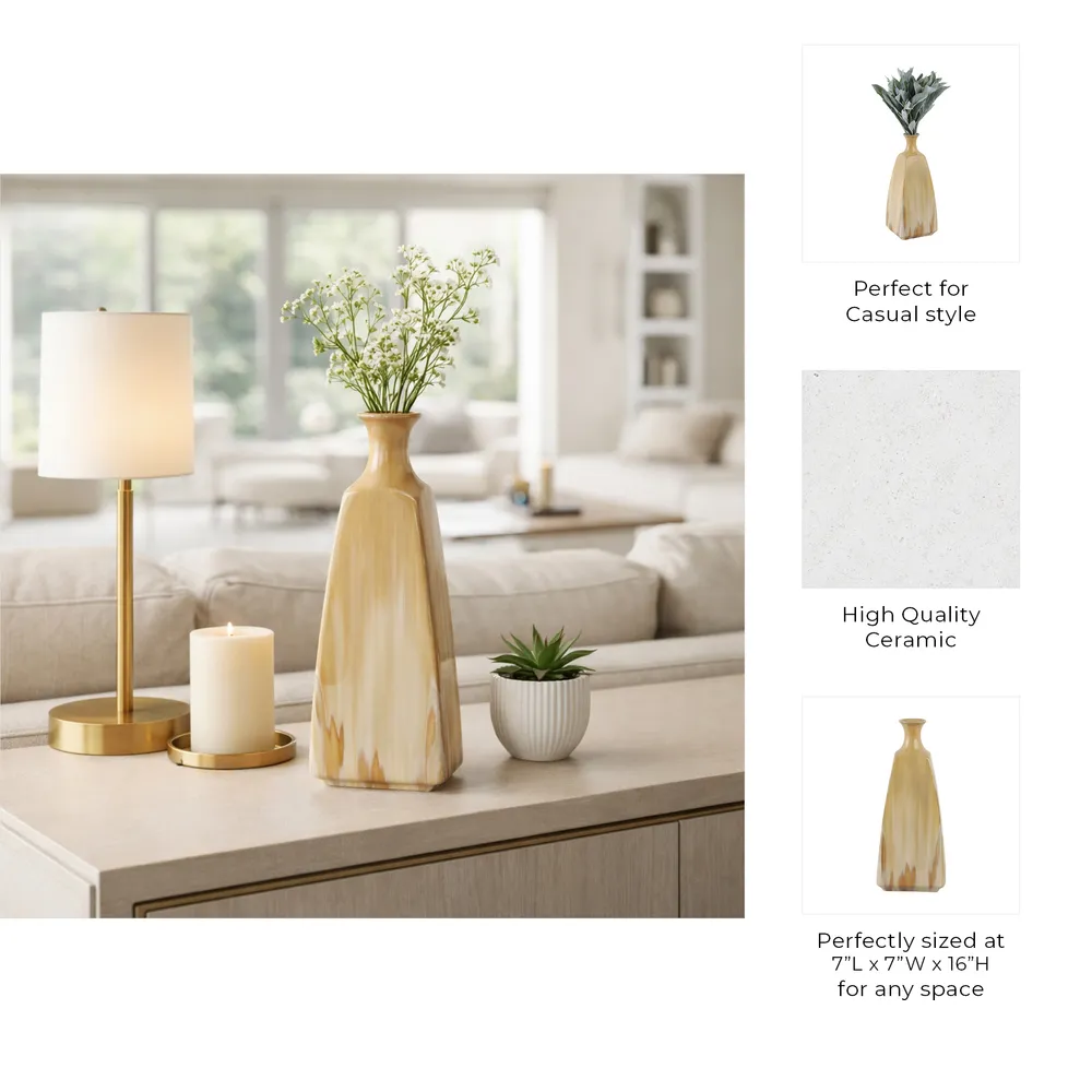 FLORAWELL TAN VASE 16 (IN)