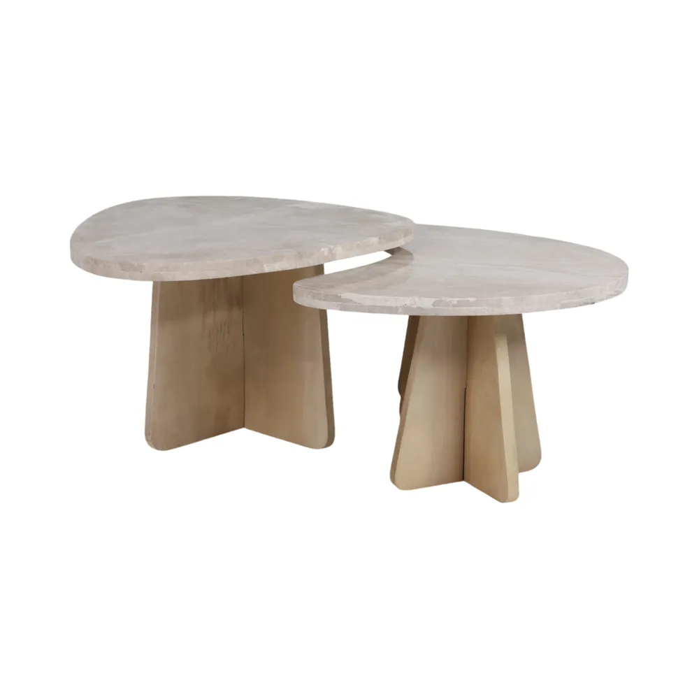 RIDER SET OF 2 BROWN COFFEE TABLES 18 (IN)