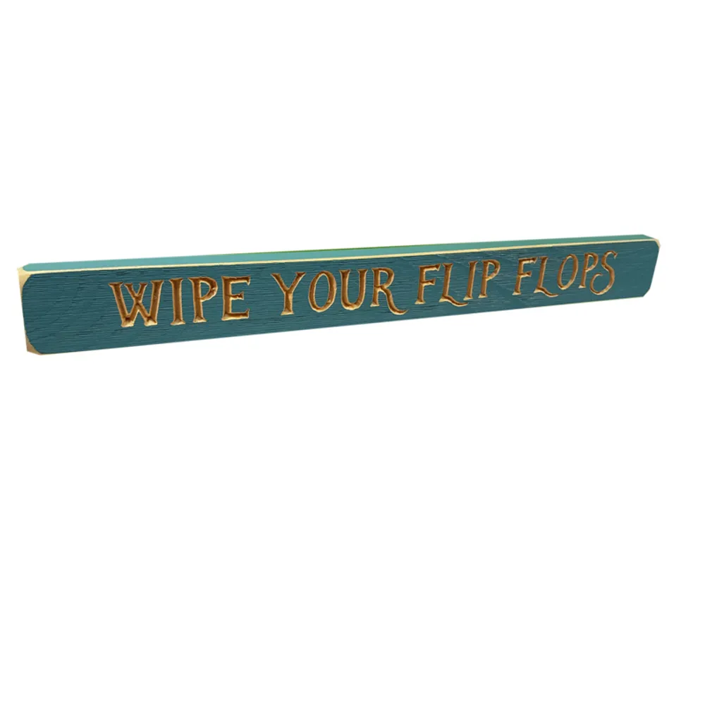 18" USA WIPE YOUR FLIP FLOPS BARNWOOD SI