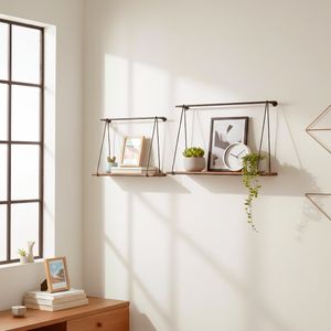FULTONLEY SET OF 2 BROWN WALL SHELF 14 (IN) 10