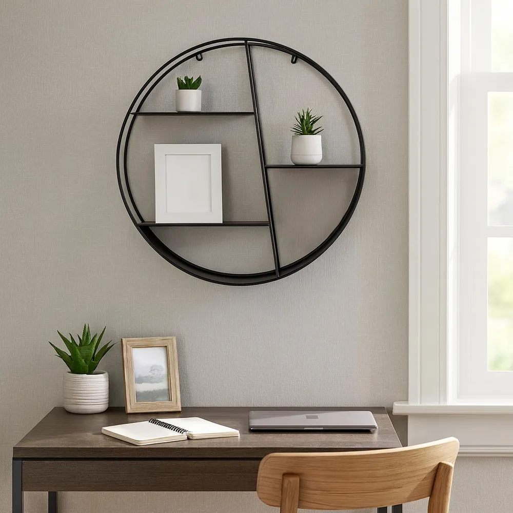 BRENTONBURN BLACK WALL SHELF 32 (IN)