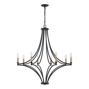 Spanish Villa 36'' Wide 8-Light Chandelier - Charcoal 5