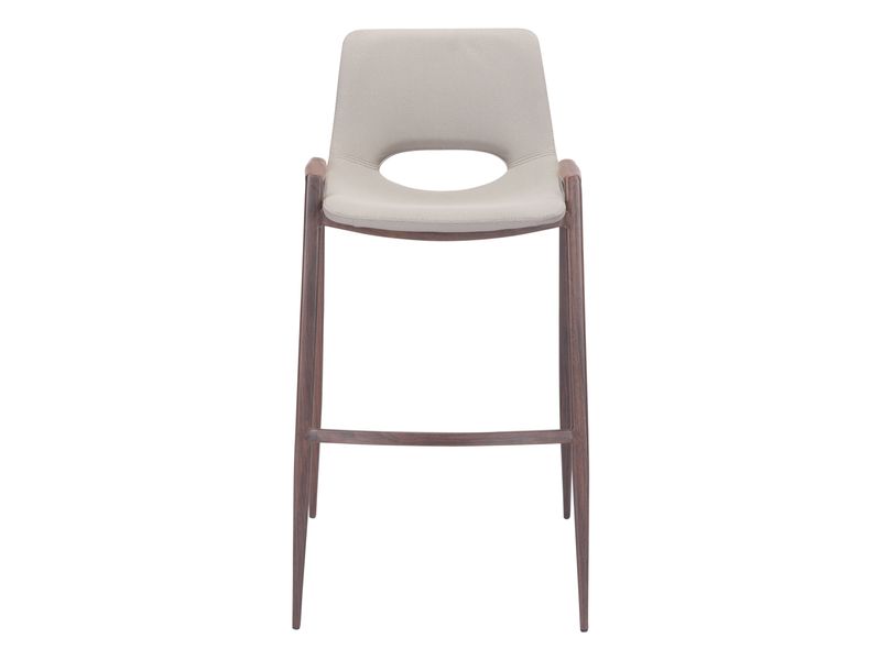 Desi Barstool Beige & Walnut 4