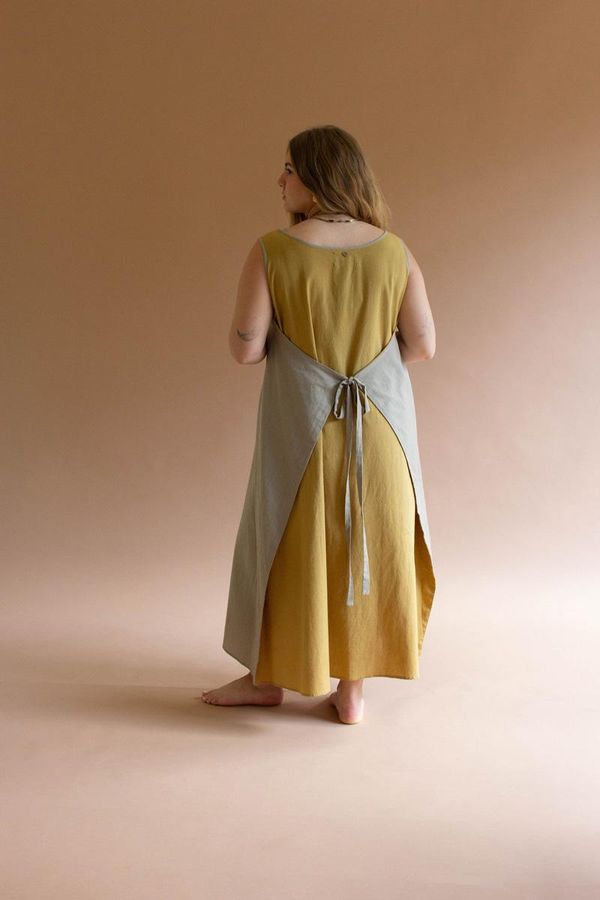 Sleeveless Double-Sided Tie Dress - Fog and Pistachio