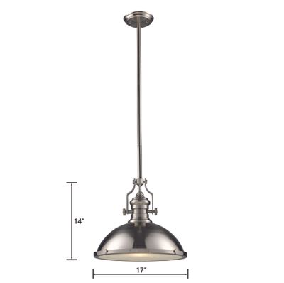 Chadwick 17″ Wide 1-Light Pendant - Satin Nickel