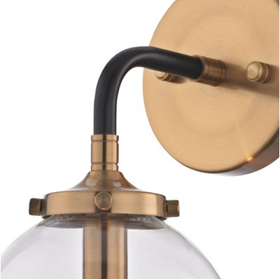 Boudreaux 12'' High 1-Light Sconce - Matte Black with Antique Gold