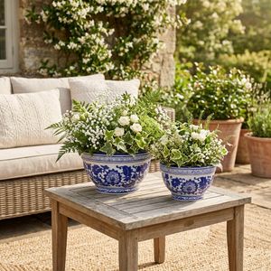 ROYBROOK SET OF 2 BLUE PLANTER 6 (IN) 12