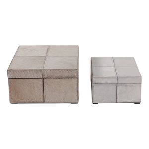 ESSEXLAND SET OF 2 IVORY BOXES 6 (IN) 4