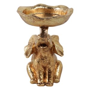 6X5" BOWL ON ELEPHANT TRUNK, GOLD 4