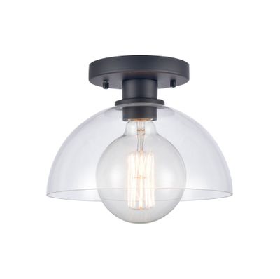 Julian 10″ Wide 1-Light Semi Flush Mount - Matte Black
