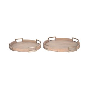 HELTONVALE SET OF 2 BROWN TRAY 4 (IN) 4