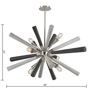 Solara 44'' Wide 6-Light Chandelier - Polished Nickel 2