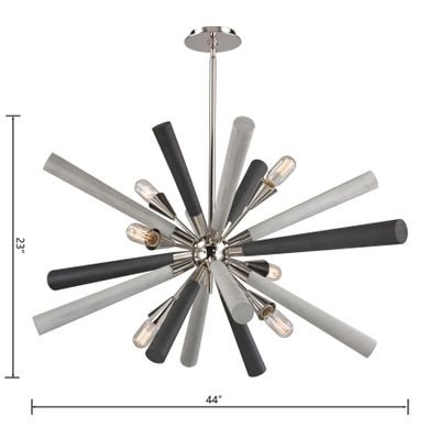 Solara 44″ Wide 6-Light Chandelier - Polished Nickel