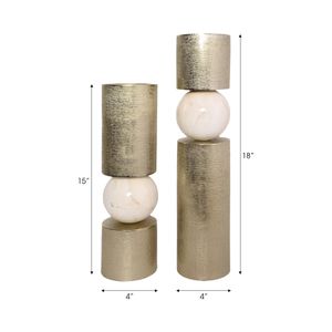 HALDENMILL SET OF 2 GOLD CANDLE HOLDER 18 (IN) 9