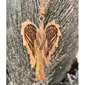 Wooden  Angel  Ornament Set of 6  4x2.5in 1