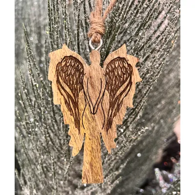 Wooden  Angel  Ornament Set of 6  4x2.5in