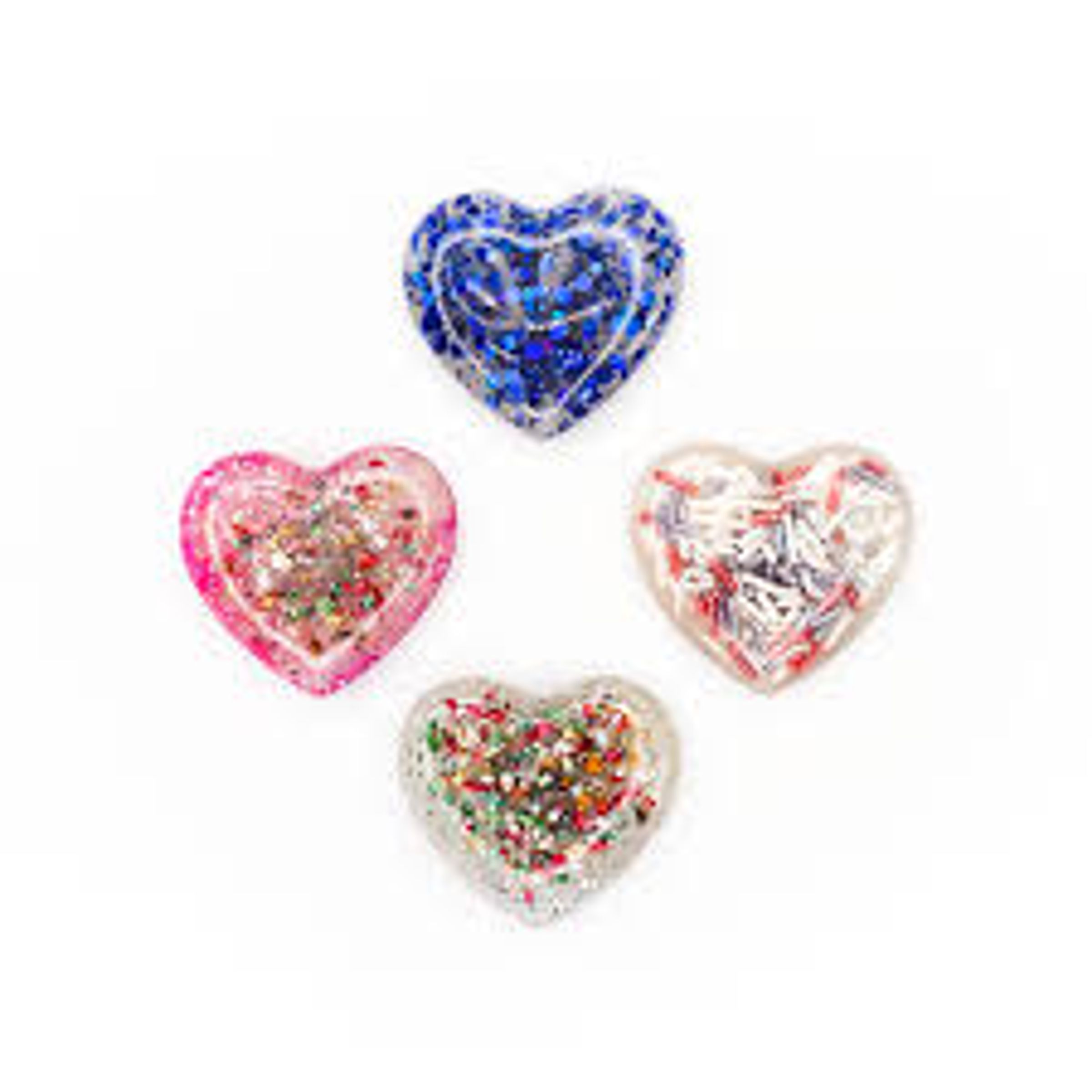 GLITTER MAGNET - RAINBOW HEART