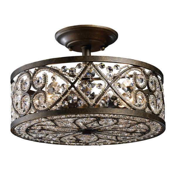 Amherst 13'' Wide 4-Light Semi Flush Mount - Antique Bronze
