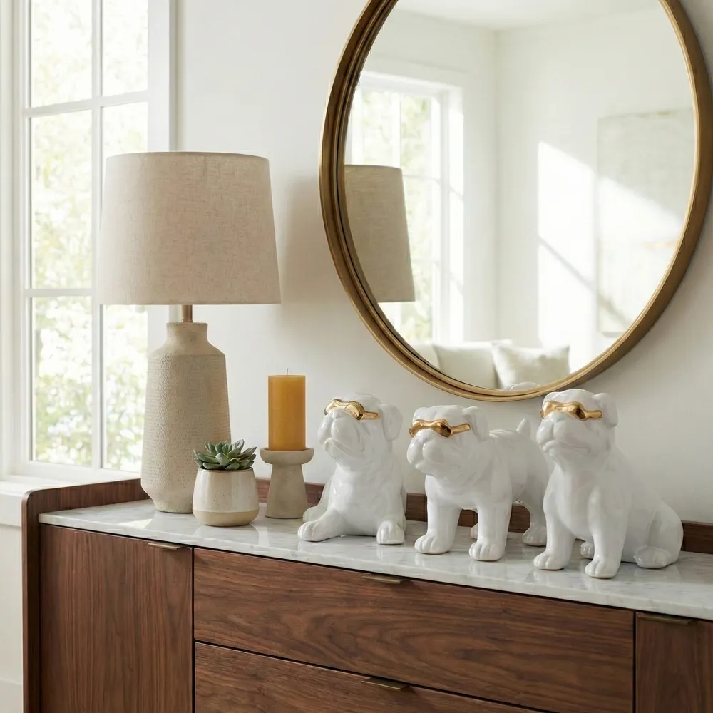 RIDERRUN SET OF 3 WHITE DECOR 6 (IN)