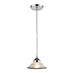 Refraction 7'' Wide 1-Light Mini Pendant - Polished Chrome with White Glass 1